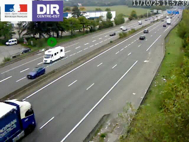 <h2>Caméra de circulation à Saint-Priest à la jonction entre l'A43 et l'A46 en direction de Marseille</h2>