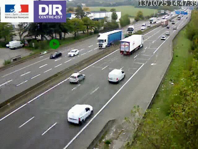 <h2>Caméra de circulation à Saint-Priest à la jonction entre l'A43 et l'A46 en direction de Marseille</h2>