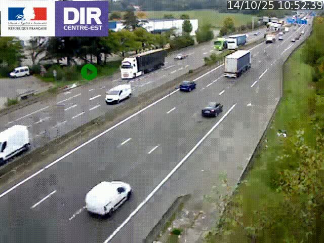 <h2>Caméra de circulation à Saint-Priest à la jonction entre l'A43 et l'A46 en direction de Marseille</h2>