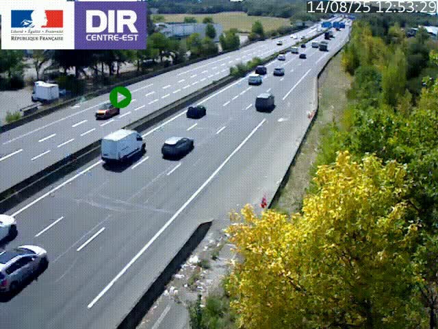 Caméra de circulation à Saint-Priest à la jonction entre l'A43 et l'A46 en direction de Marseille