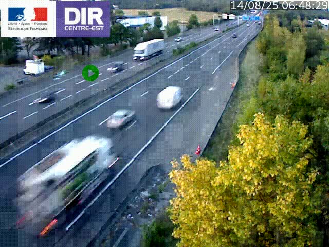 <h2>Caméra de circulation à Saint-Priest à la jonction entre l'A43 et l'A46 en direction de Marseille</h2>