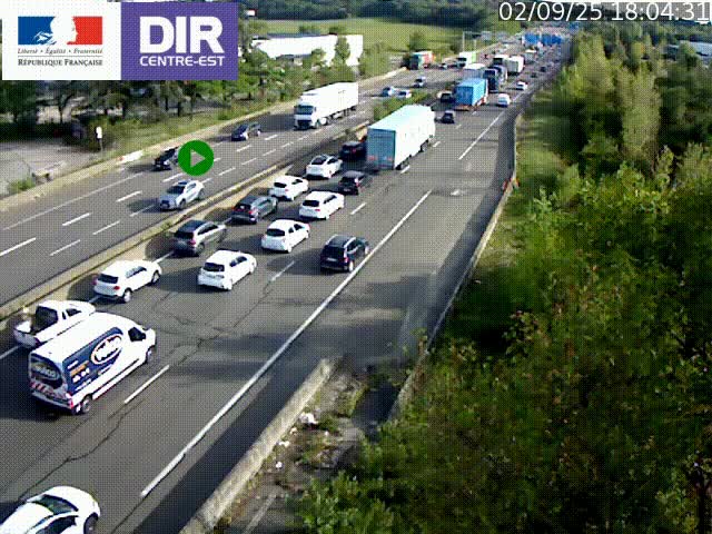 <h2>Caméra de circulation à Saint-Priest à la jonction entre l'A43 et l'A46 en direction de Marseille</h2>