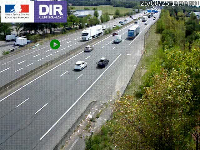 <h2>Caméra de circulation à Saint-Priest à la jonction entre l'A43 et l'A46 en direction de Marseille</h2>