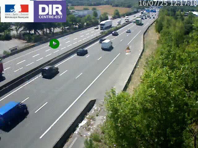 <h2>Caméra de circulation à Saint-Priest à la jonction entre l'A43 et l'A46 en direction de Marseille</h2>
