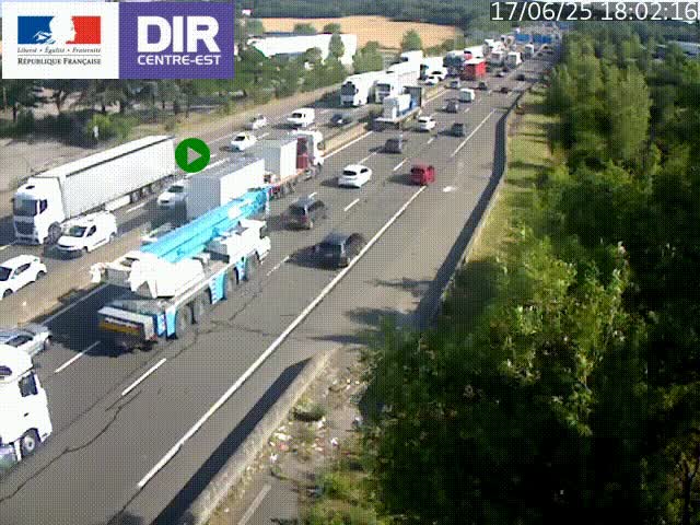 <h2>Caméra de circulation à Saint-Priest à la jonction entre l'A43 et l'A46 en direction de Marseille</h2>