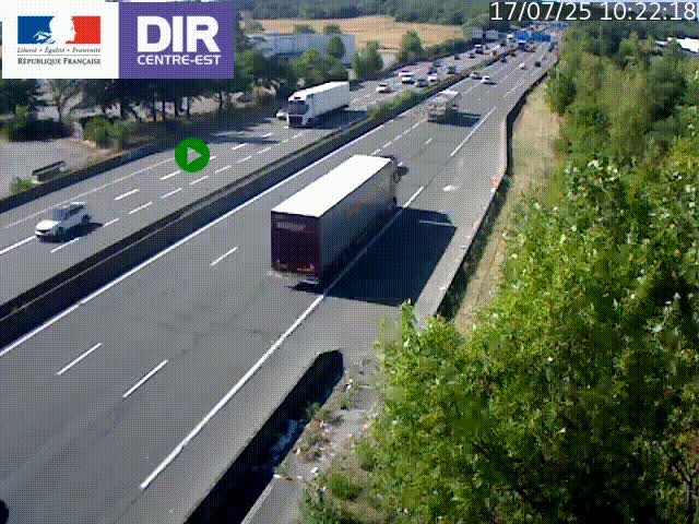 <h2>Caméra de circulation à Saint-Priest à la jonction entre l'A43 et l'A46 en direction de Marseille</h2>
