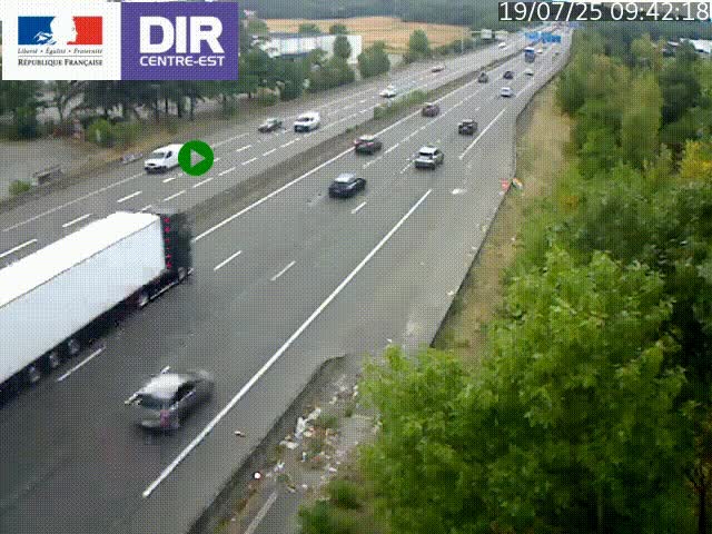 <h2>Caméra de circulation à Saint-Priest à la jonction entre l'A43 et l'A46 en direction de Marseille</h2>