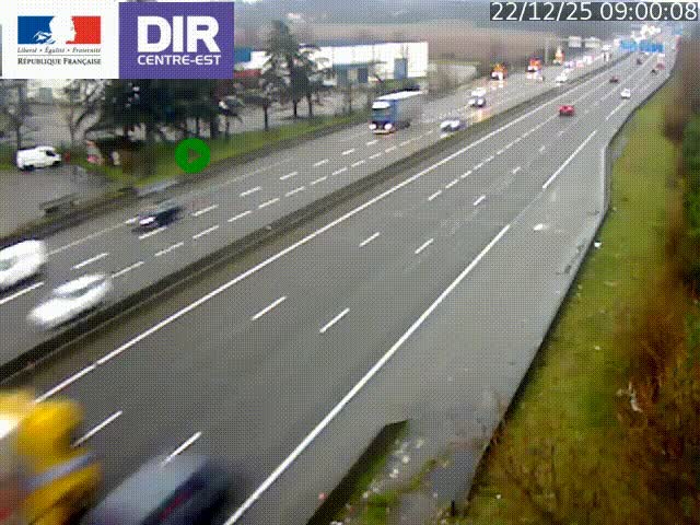 <h2>Caméra de circulation à Saint-Priest à la jonction entre l'A43 et l'A46 en direction de Marseille</h2>