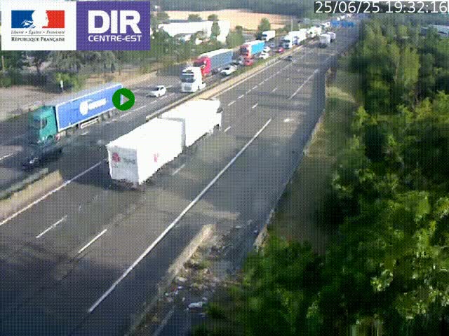 Caméra de circulation à Saint-Priest à la jonction entre l'A43 et l'A46 en direction de Marseille