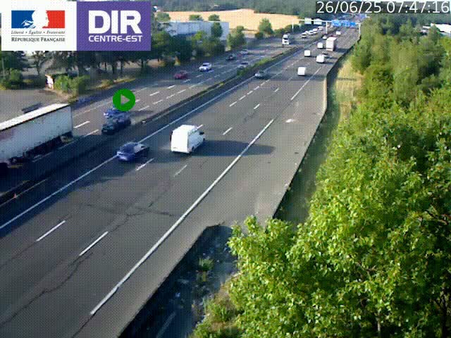 Caméra de circulation à Saint-Priest à la jonction entre l'A43 et l'A46 en direction de Marseille