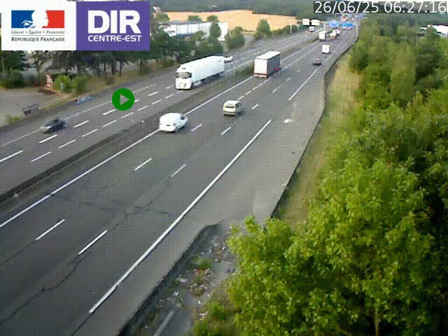 Caméra de circulation à Saint-Priest à la jonction entre l'A43 et l'A46 en direction de Marseille