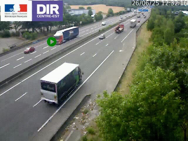 Caméra de circulation à Saint-Priest à la jonction entre l'A43 et l'A46 en direction de Marseille
