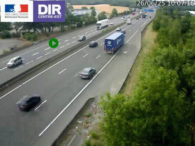 Caméra de circulation à Saint-Priest à la jonction entre l'A43 et l'A46 en direction de Marseille