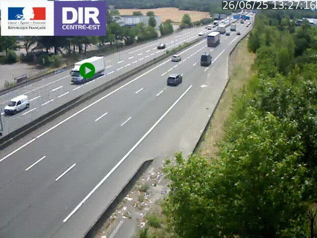 Caméra de circulation à Saint-Priest à la jonction entre l'A43 et l'A46 en direction de Marseille