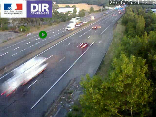 Caméra de circulation à Saint-Priest à la jonction entre l'A43 et l'A46 en direction de Marseille