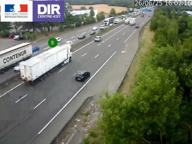 Caméra de circulation à Saint-Priest à la jonction entre l'A43 et l'A46 en direction de Marseille