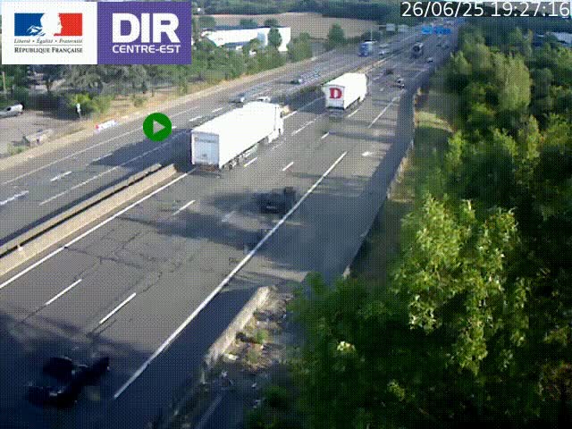Caméra de circulation à Saint-Priest à la jonction entre l'A43 et l'A46 en direction de Marseille