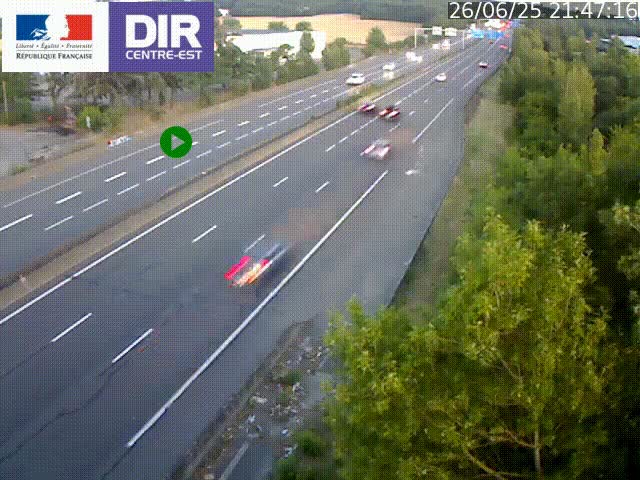 Caméra de circulation à Saint-Priest à la jonction entre l'A43 et l'A46 en direction de Marseille