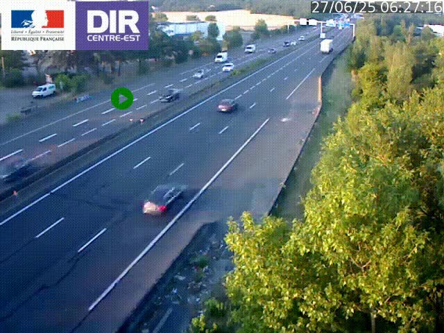 Caméra de circulation à Saint-Priest à la jonction entre l'A43 et l'A46 en direction de Marseille
