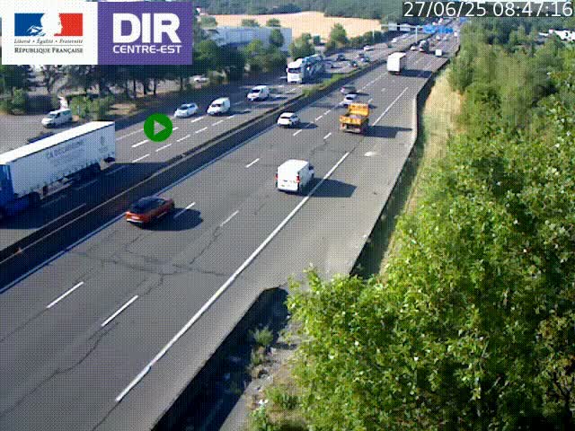 Caméra de circulation à Saint-Priest à la jonction entre l'A43 et l'A46 en direction de Marseille