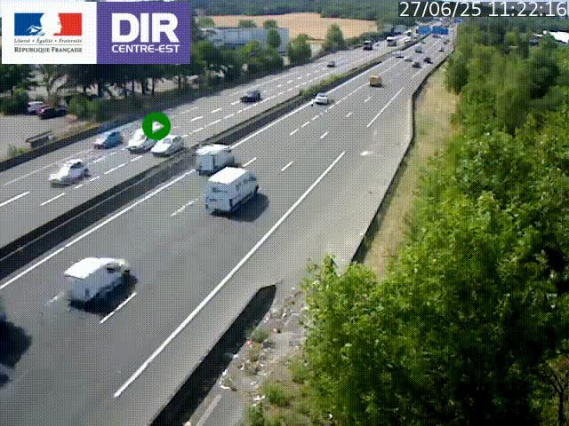 Caméra de circulation à Saint-Priest à la jonction entre l'A43 et l'A46 en direction de Marseille
