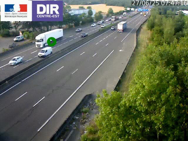 Caméra de circulation à Saint-Priest à la jonction entre l'A43 et l'A46 en direction de Marseille
