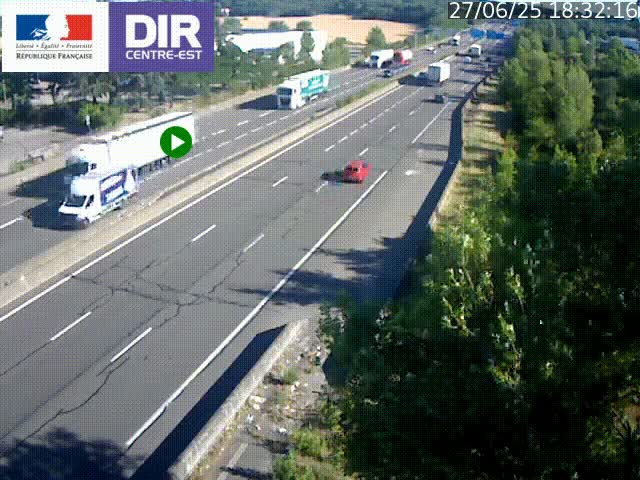 Caméra de circulation à Saint-Priest à la jonction entre l'A43 et l'A46 en direction de Marseille