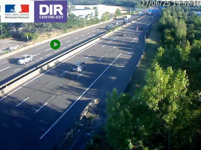 Caméra de circulation à Saint-Priest à la jonction entre l'A43 et l'A46 en direction de Marseille