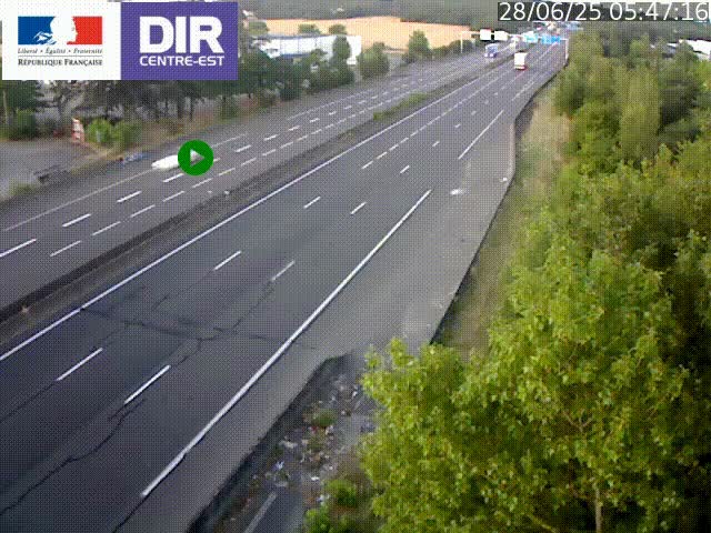 Caméra de circulation à Saint-Priest à la jonction entre l'A43 et l'A46 en direction de Marseille