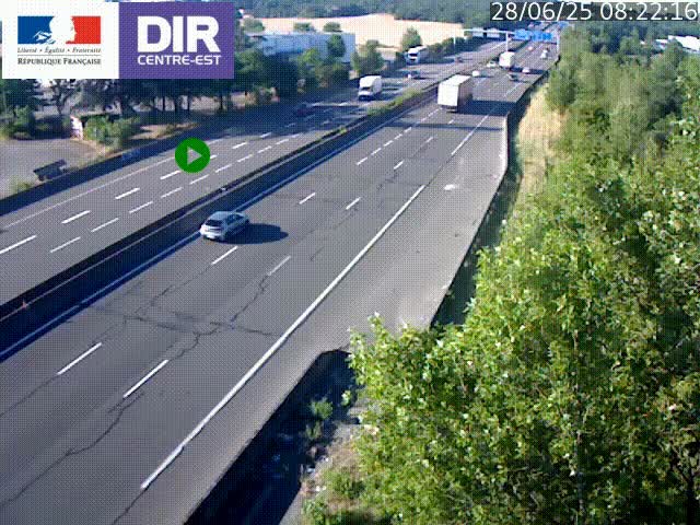Caméra de circulation à Saint-Priest à la jonction entre l'A43 et l'A46 en direction de Marseille