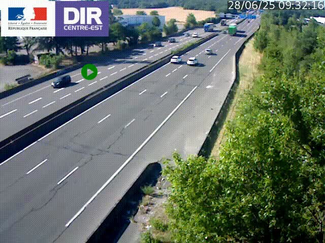 Caméra de circulation à Saint-Priest à la jonction entre l'A43 et l'A46 en direction de Marseille