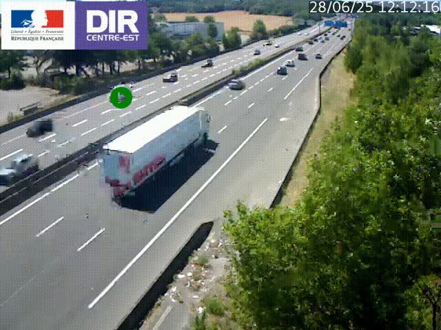 Caméra de circulation à Saint-Priest à la jonction entre l'A43 et l'A46 en direction de Marseille