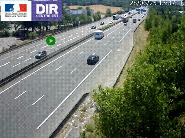 Caméra de circulation à Saint-Priest à la jonction entre l'A43 et l'A46 en direction de Marseille