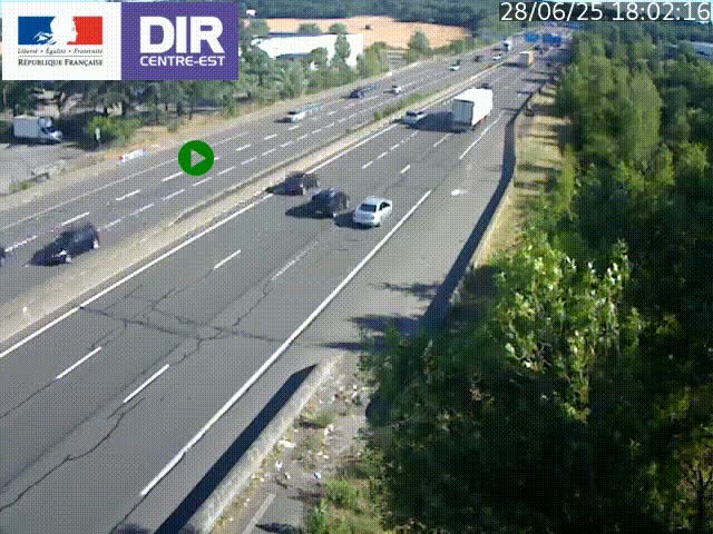 Caméra de circulation à Saint-Priest à la jonction entre l'A43 et l'A46 en direction de Marseille