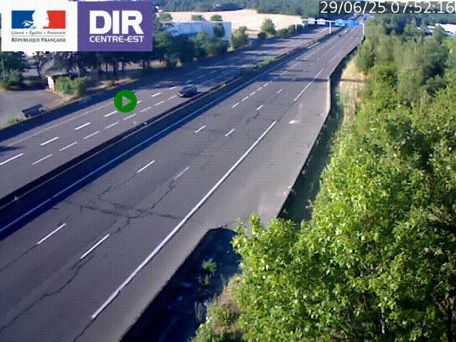 Caméra de circulation à Saint-Priest à la jonction entre l'A43 et l'A46 en direction de Marseille