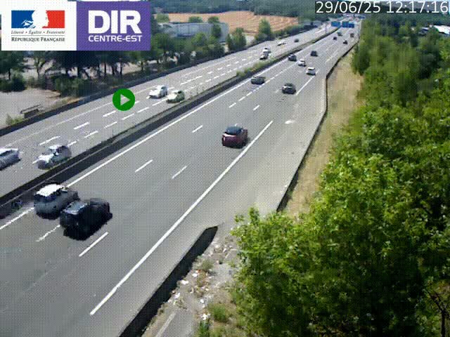 Caméra de circulation à Saint-Priest à la jonction entre l'A43 et l'A46 en direction de Marseille