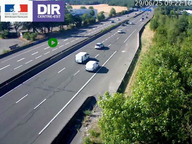 Caméra de circulation à Saint-Priest à la jonction entre l'A43 et l'A46 en direction de Marseille