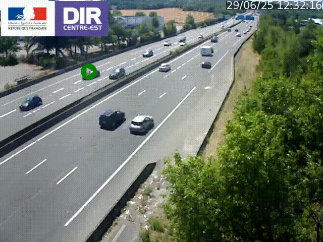 Caméra de circulation à Saint-Priest à la jonction entre l'A43 et l'A46 en direction de Marseille