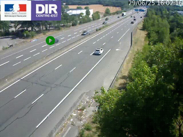 Caméra de circulation à Saint-Priest à la jonction entre l'A43 et l'A46 en direction de Marseille