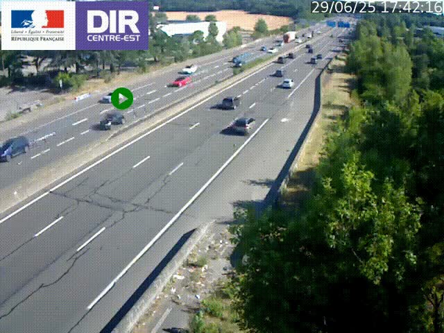 Caméra de circulation à Saint-Priest à la jonction entre l'A43 et l'A46 en direction de Marseille