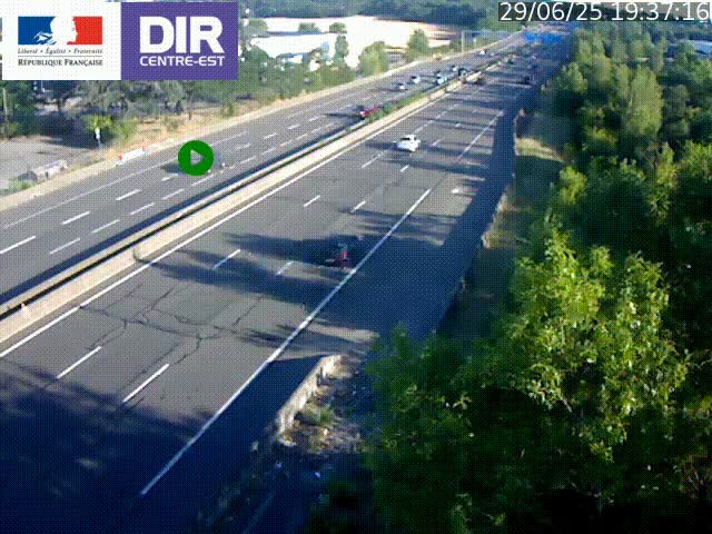 Caméra de circulation à Saint-Priest à la jonction entre l'A43 et l'A46 en direction de Marseille