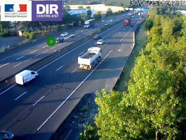 Caméra de circulation à Saint-Priest à la jonction entre l'A43 et l'A46 en direction de Marseille