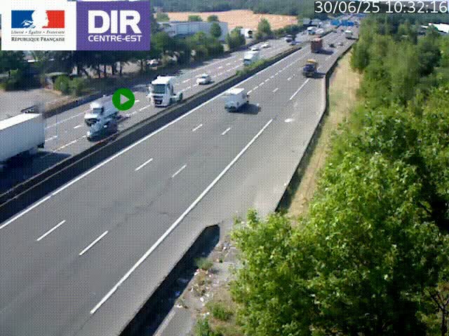 Caméra de circulation à Saint-Priest à la jonction entre l'A43 et l'A46 en direction de Marseille