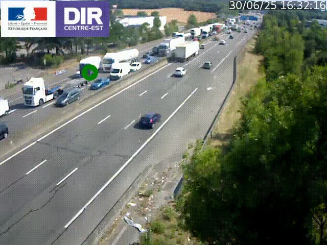 Caméra de circulation à Saint-Priest à la jonction entre l'A43 et l'A46 en direction de Marseille