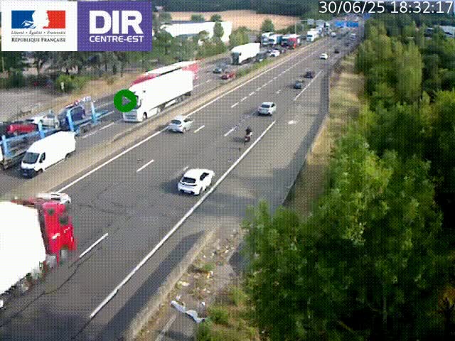 Caméra de circulation à Saint-Priest à la jonction entre l'A43 et l'A46 en direction de Marseille