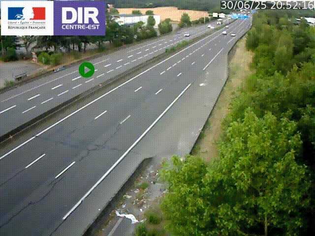 Caméra de circulation à Saint-Priest à la jonction entre l'A43 et l'A46 en direction de Marseille