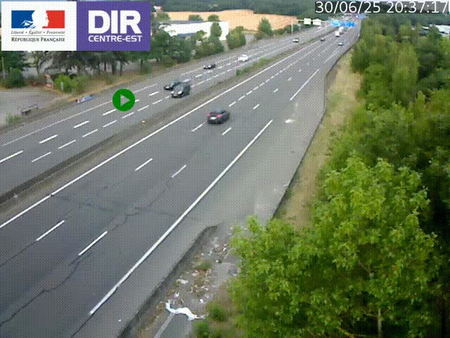 Caméra de circulation à Saint-Priest à la jonction entre l'A43 et l'A46 en direction de Marseille
