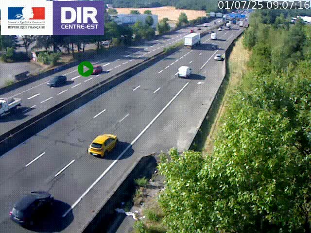 Caméra de circulation à Saint-Priest à la jonction entre l'A43 et l'A46 en direction de Marseille