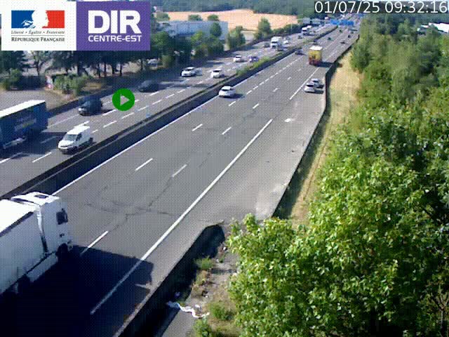 Caméra de circulation à Saint-Priest à la jonction entre l'A43 et l'A46 en direction de Marseille