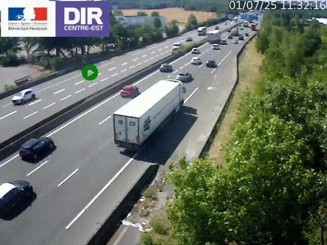 Caméra de circulation à Saint-Priest à la jonction entre l'A43 et l'A46 en direction de Marseille